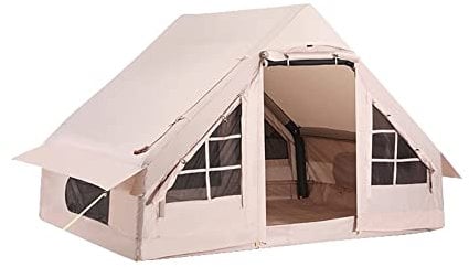 ASSYA Aufblasbares Campingzelt mit Pumpe, 5-8 Personen-Glamping-Zelte, einfaches Setup 4 Saison-wasserdichtes winddichtes Haus im Freien für das Fischen, das Kampieren u. das Wandern