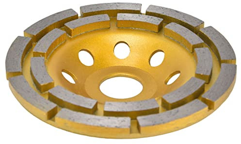 CruSio Double Row Grinding Wheel, Double Row Diamond Cup Wheel Diamond Grinding Cup Wheel for Concrete Granite Stone Cement, Abrasive Cutoff Wheels (180Mm)/115Mm