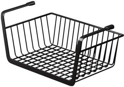 Gluhbirnen Mensola sospesa, 1 cestino sospeso da cucina, ripiano inferiore, cestino per armadio da appendere, cestino in filo metallico, colore nero