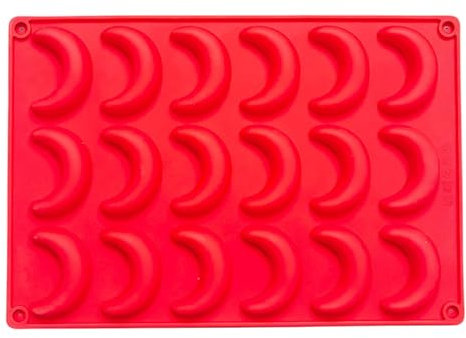 Kipferl Backform Silikon, 18 Mulden Silicone Vanillekipferl Form Backformen, Schokoladenformen Geleeformen, Gießform Silikonform Eiswürfel, Antihaftbeschichtet Vanillekipferl Form Zum Backen, Kuchenfo