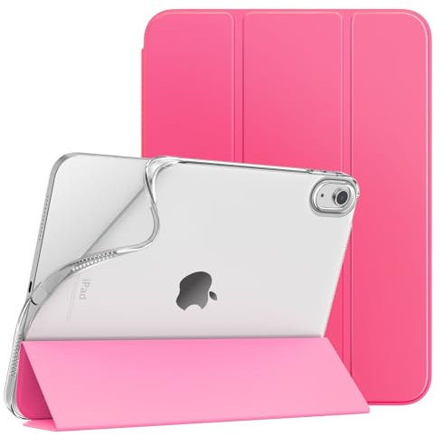 TiMOVO Coque pour iPad A16 11ème Génération 11 Pouces 2025, iPad 10ème Génération 2022 10,9 Pouces, Mince Étui Tri-Fold en TPU Souple Translucide avec Réveil/Sommeil Auto, Rose pêche