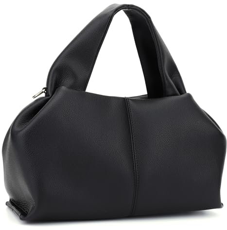 RuiDay Y2K Sac Fourre-tout en cuir pour Femme, Sac à main élégant avec Bandoulière Réglable, sac fourre-tout en cuir synthétique pour le Travail, le Shopping et les Voyages (Noir)