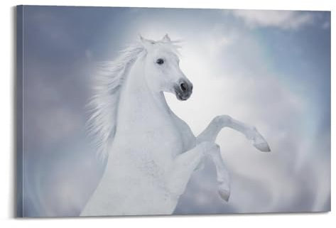 qiyan Poster mit Frightened Animal White Hord, dekoratives Gemälde, Leinwand, Wandposter und Kunstdruck, moderne Familienschlafzimmer-Dekoration, Poster, 30 x 45 cm