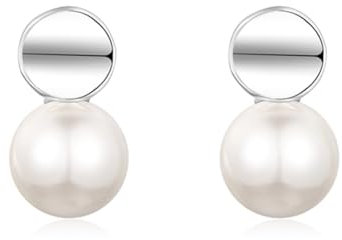 YAXUN Pendientes de perlas de plata de ley 925 para mujer, aretes de gota de perlas joyería de moda regalos para mujeres y niñas