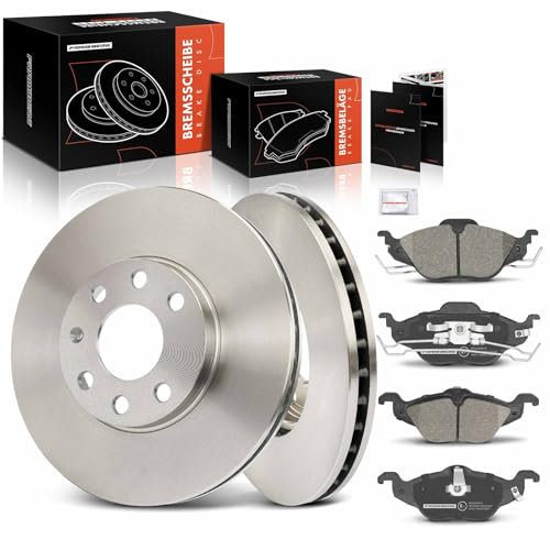 Frankberg Bremsensatz inkl. 2x Bremsscheiben + 4x Bremsbeläge Vorne Kompatibel mit Astra G CC T98 Astra G Caravan T98 Astra G Stufenheck Cabriolet Replace# 9117677