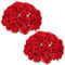 Briful 2er Set Künstliche Rosen für Gräber Rote Seidenrosen Kunstblumen Wie Echt für Outdoor Dekoration