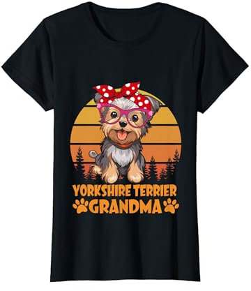 Halstuch im Vintage-Stil, Yorkshire Terrier, Oma, Yorkie, Hundebesitzer T-Shirt
