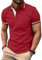 zitysport Poloshirt Herren Kurzarm Shirt Atmungsaktives Golf Polo Shirt Männer Sommer Shirts Sport Basic Slim Fit Tshirt mit Brusttasche Polohemd(rot-L)
