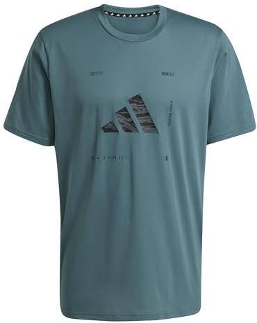 adidas Men's Climacool Training Camo Logo Graphic T-Shirt, preloved Violet, XL