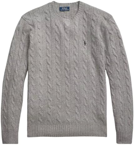 POLO RALPH LAUREN Men's Cable Knit Cashmere Wool Crew Neck Jumper