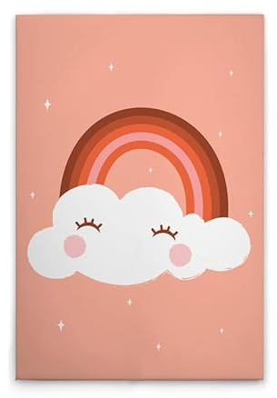 A.S. Création Leinwandbild Einhorn Rosa Wolke - Wandbild in Rosa, Weiss - 80 x 120 cm - DD132599