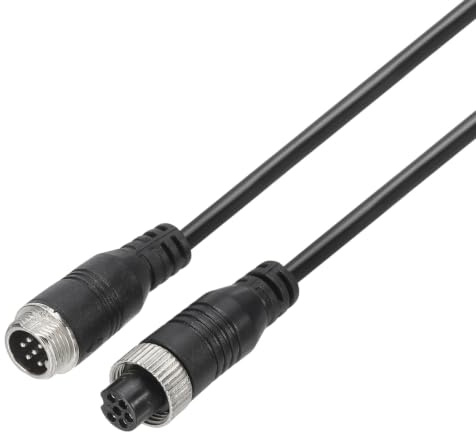 PATIKIL 6 Pin Extension Cable Wire 16.4 ft / 5 Meter, 6 Core Power Cord with Male Female Connector at Both End for LED Strip Light Car Truck Lighting, Black