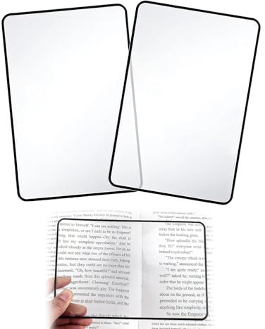 EUYKQNOI 2 lupa de lectura de página completa, lupa de lectu de mano,grande, cristal de lectura de tarjetas de visita, adecuado para leer libros y periódicos