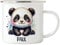 Kindertasse mit Namen Personalisiert, Personalisierte Tasse Kinder mit Pandabär, Namenstasse Pandatasse, Kinderbecher als Geschenk zur Taufe, Geburt Weihnachten - Emaille Tasse