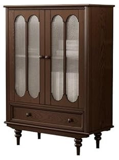 Bar Cabinet Retro Solid Wood Living Room Wall Display Rack Home Glass Red Wine Display Cabinet Wine Rack