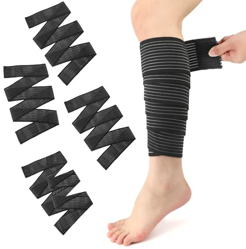 Lot de 4 manchons de compression pour mollet homme et femme | Soutien du mollet et attelles tibiales pour soulager les douleurs articulaires, prévention des déchirures musculaires et stabilité des