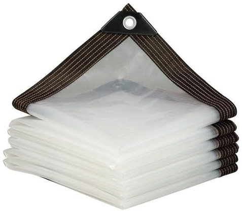 Telone PVC con Occhielli - Copertura Impermeabile per Gazebo/Pergolati - Tenda Trasparente per Pioggia e Serra(3 x 4 m)