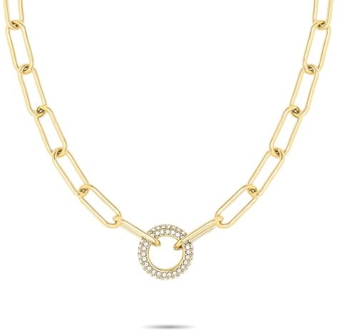 Tamaris Damen Halskette TJ-0674-N-45 aus Edelstahl in IP Gold