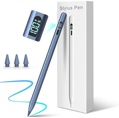 MEKO Penna Per Apple Ipad 2018-2025, Ipad Pen con LED Power Display,3x Ricarica rapida Penna iPad Compatibile con iPad 11/10/9/8/7/6''M2/M3,Air 3/4/5/Mini 5/6/7,Pro 11/12.9/13M4,M5 (blu)