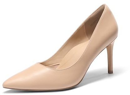 DREAM PAIRS Women's High Heels Pointed Toe Dress Shoes,Nude,8.5