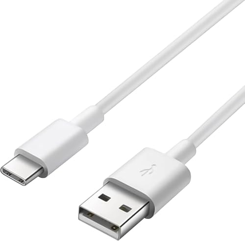 Foxsake Premium Cord USB-C to USB 2.0 Connection Cable 1 m, Fast Charge up to 3 A, Charging Cable and Data Cable, USB 3.1 Type C Male to USB 2.0 Type A Male, Colour: White, Length 1 m