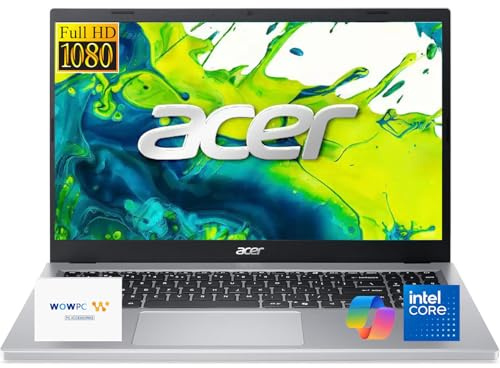 acer Ordinateur portable Aspire Go 15 Slim Business - Écran Full HD de 15,6 - Processeur Intel Core 3 N355 puissant à 8 cœurs - Mémoire RAM DDR5 8 Go - SSD 128 Go - Compatible avec Copilot AI - HDMI