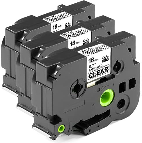 ESMOnline 3 Set Multipack kompatible Schriftband TZe 141 Black on Clear als Ersatz für Brother Ptouch Geräte (18mm (3x))