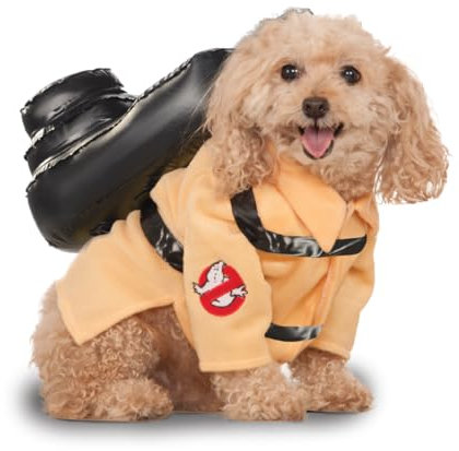 Rubie's Official Haustier Hundekostüm, Ghostbusters, Orange, Medium, Hals zu Schwanz 15, Brust 20, mittel
