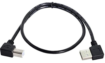 ChenYang, cavo USB 2.0 per stampante, con angolo sinistro, maschio A a maschio B, con angolo di 90 gradi, 50 cm