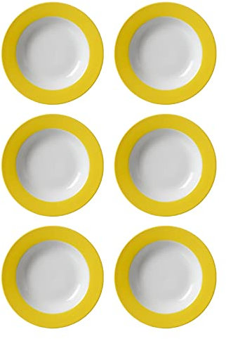Flirt by r b & 'doppio'à soupe/assiette creuse-diamètre 22 cm-jaune-set 6 pièces (1)