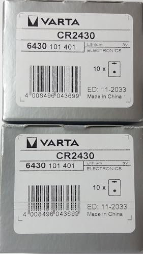 Lot de 20 Piles VARTA CR2430 Lithium 3V