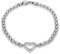 Tuscany Silver Damen Armband Rhodiniert Sterling Silber Weiß Zirkonia Herz Bismarck 19cm/7.5zoll