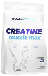 ALLNUTTRITION Muscle Max Micronised Creatine Monohydrate Powder 1kg mit Taurin - Pre-Workout Gym Supplements - Post Training Muskelregeneration - ohne Zuckerzusatz - 1000g