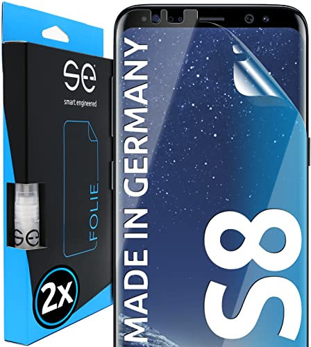 2x se® 3D SCHUTZFOLIE Transparent für Samsung Galaxy S8,Selbstheilend, 100% Fingerabdruck & FaceID kompatibel, einfache blasenfreie Installation, Ultra-Klar, Stoß-Kratzfest, aus Deutschland