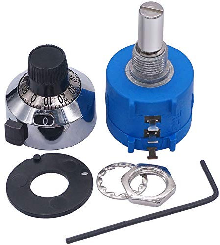 Taiss/ 1k Ohm Potentiometer 3590S-2-102L 10-Gang-Drahtwicklung Präzisionspotentiometer, mit einstellbarer Widerstandszählknopf