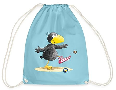 Spreadshirt Der kleine Rabe Socke Kastanie Turnbeutel, One size, Aqua
