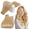 RUNATURE Echthaar Tressen 50cm Blond Highlight Remy Echthaar Tressen Zum Einnähen Goldblond Highlight Hellblond Glatt Tressen Echthaar Extensions Gerade Menschliches Haar #16P24 100g
