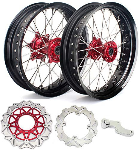 TARAZON 17x4.25'' Supermoto Felgen wheels Radsatz Bremsscheiben + Adapter für Honda CR 125 CR250 02-07/CRF250R 04-13/CRF450R 02-12