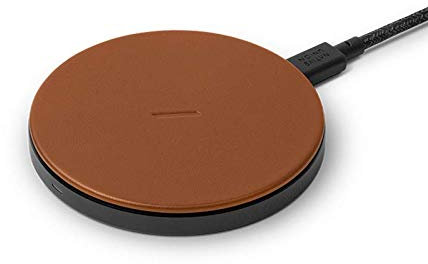 Native Union Classic Leather Wireless Charger – High-Speed [Qi Certified] 10W Handcrafted Italian Leather Charging pad – Compatible with iPhone 12/12 Pro/12 Pro Max/12 mini/11/11 Pro/11 Pro Max (Tan)