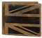 Hudson & James Designer London Portefeuille en cuir véritable vieilli pour homme avec poche zippée pour pièces de monnaie et porte-cartes Motif Union Jack, marron, M, Décontracté