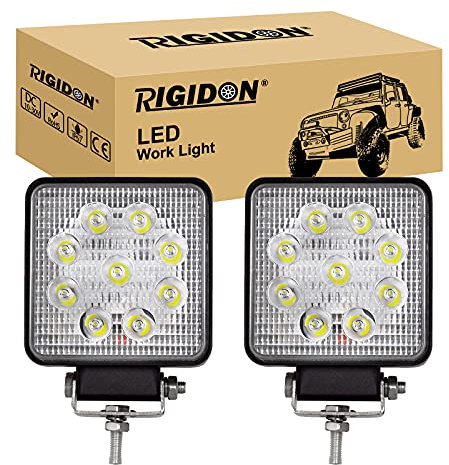 RIGIDON 2 Pcs Auto quad scheinwerfer, 4 Zoll 10cm 27W Spot Strahler offroad beleuchtung für SUV ATV, Traktor, LKW, 4x4, 6000K Weiß led nebelscheinwerfer, led arbeitsscheinwerfer, led arbeitslicht