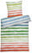 Carpe Sonno Seersucker Bettwäsche 200 x 200 cm Baumwolle - 3 teilig Bettwäsche-Sets aus Deckenbezug + Kissenbezug - mit Reißverschluss für Bettwäsche - Gestreift Bettwäsche Bügelfrei - Orange