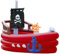 Teamson Kids Water Inflatable, Pirate Boat Water Fun for Outdoor Garden, Water Play Centre for Boys & Girls with 7 Accessories