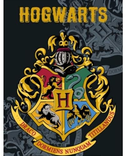 Fleecedecke Hogwarts Wappen Harry Potter, 140 x 100 cm, Qualitätszertifizierung: Oeko-Tex Standard 100