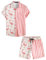 VATPAVE Herren Flamingo Hawaii 2 Teiliges Sets Kurzarm Freizeithemden Strand Outfits Klein Rosa Flamingo
