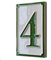 Numeri civici in ceramica italiana dipinta a mano con numeri di piastrelle dal design semplice verde, dimensioni delle piastrelle: 11 cm x 7 cm (numero verde 4)