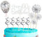 POPOYU 60. Geburtstag Kuchendeko, 16 Stück Glitzer Silber Cake Topper Deko, Happy 60th Birthday Kuchendeko Luftballons für 60. Geburtstag Party Kuchen Deko