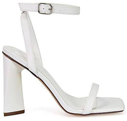 Womens Strappy Ankle Strap Sandals Ladies Block High Heel Square Toe Shoes Size 3-8