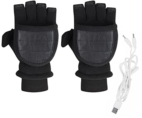 Gants électriques d'hiver chauds Usb Double face chauffage électrique grands gants demi-doigt thermostatique poignée gants Tente 2 Personnes Légère