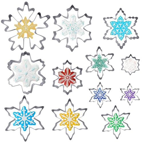 Plätzchen Ausstecher Mini, Ausstechformen aus Edelstahl, Plätzchenausstecher Edelstahl Weihnachten, für Plätzchen, Kekse und Fondant Backen (12)